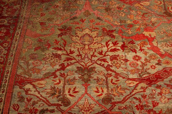 Antique persian sultanabad carpet 13'×18'8" multicolor, hand-knotted wool, circa 1890 (sku 26097) — border detail