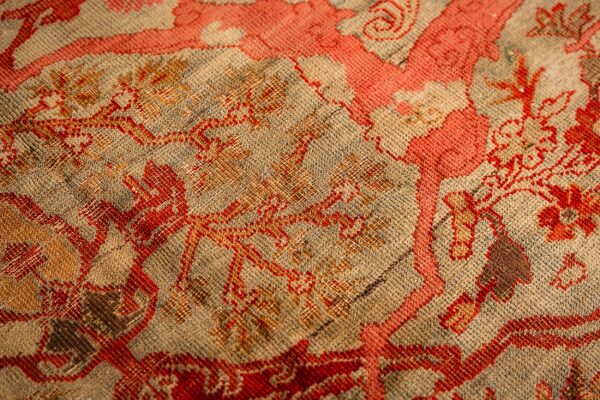 Antique persian sultanabad carpet 13'×18'8" multicolor, hand-knotted wool, circa 1890 (sku 26097) — pile detail