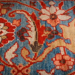 Antique Persian Sultanabad Carpet 13'2"×20'8" Ivory Field, Red Border, Floral Medallion, 1890s - detail view 5