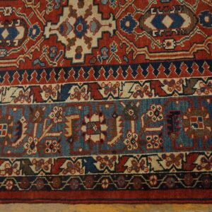 Antique Persian Sultanabad Rug 12'6"×16'10" Red Geometric, Circa 1890 - detail view 3