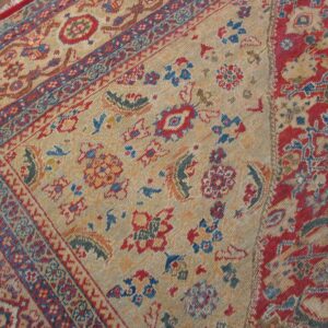 Antique Persian Sultanabad Rug 10'×13'6" Red Medallion, Circa 1890 - detail view 4