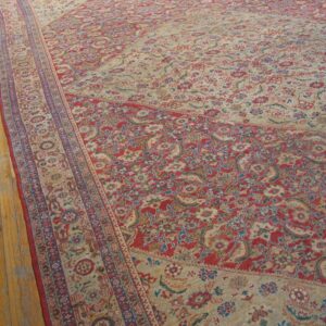 Antique Persian Sultanabad Rug 10'×13'6" Red Medallion, Circa 1890 - detail view 5