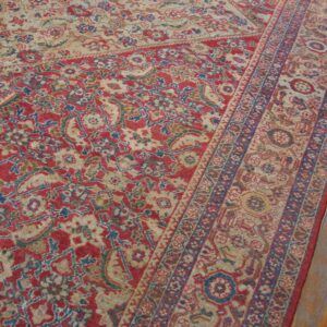 Antique Persian Sultanabad Rug 10'×13'6" Red Medallion, Circa 1890 - detail view 6