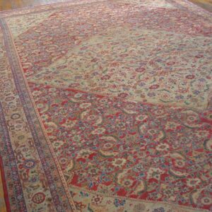 Antique Persian Sultanabad Rug 10'×13'6" Red Medallion, Circa 1890 - detail view 7