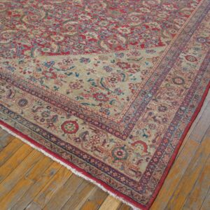 Antique Persian Sultanabad Rug 10'×13'6" Red Medallion, Circa 1890 - detail view 8