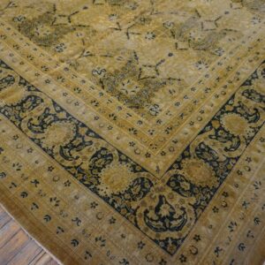Antique Persian Tabriz Carpet 13'6"×24'8" Camel/Gold Garden Design, Circa 1920 - detail view 5