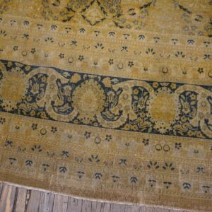 Antique Persian Tabriz Carpet 13'6"×24'8" Camel/Gold Garden Design, Circa 1920 - detail view 6