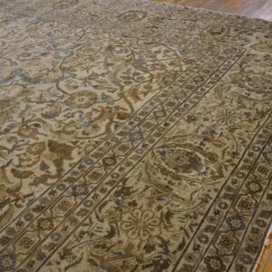 Antique Persian Tabriz Carpet 18'4"×24'8" Ivory Field, Late 19th Century - detail view 3