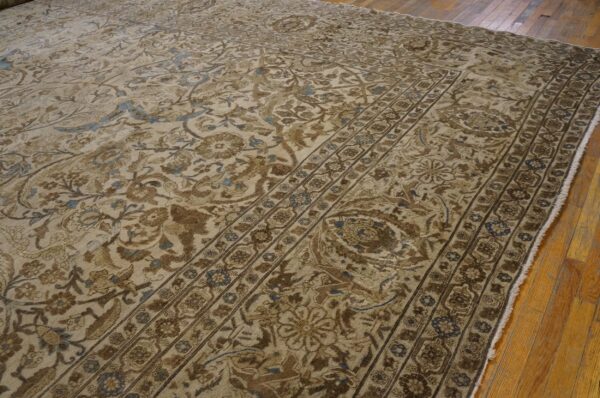Antique persian tabriz carpet 18'4"×24'8" ivory field, late 19th century - detail view 3