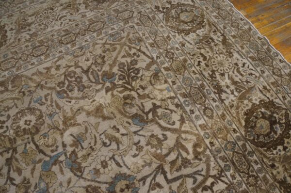 Antique persian tabriz carpet 18'4"×24'8" ivory field, late 19th century - detail view 4