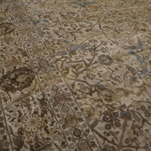 Antique Persian Tabriz Carpet 18'4"×24'8" Ivory Field, Late 19th Century - detail view 5