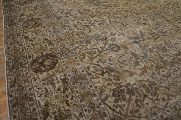 Antique persian tabriz carpet 18'4"×24'8" ivory field, late 19th century - detail view 5