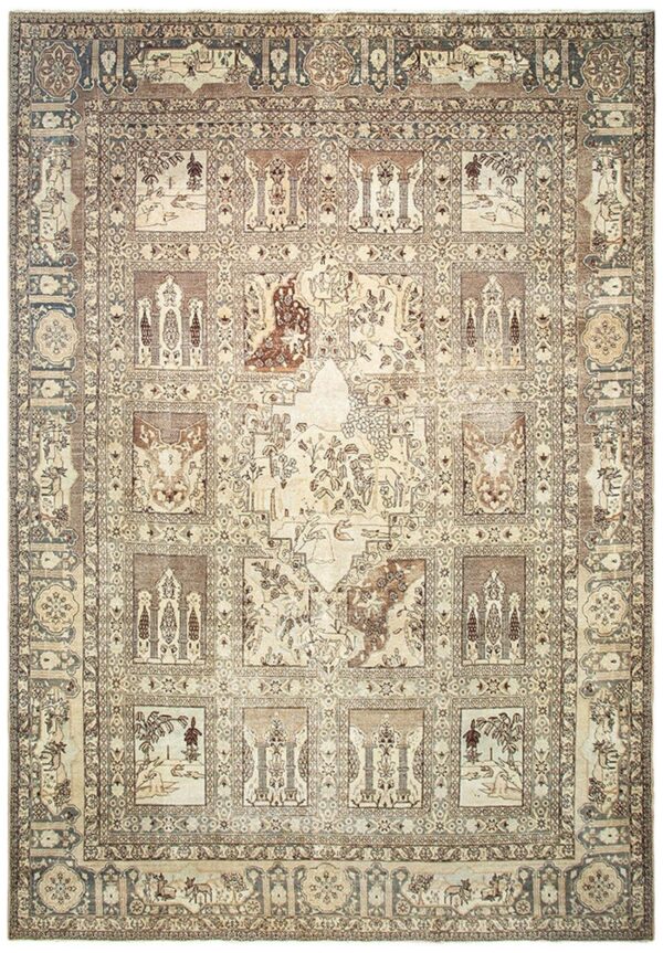 Antique persian tabriz carpet, late 19th century, hand-knotted wool