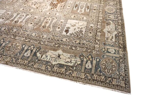 Antique persian tabriz carpet, late 19th century, hand-knotted wool - detail view 2
