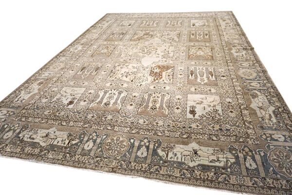 Antique persian tabriz carpet, late 19th century, hand-knotted wool - detail view 3