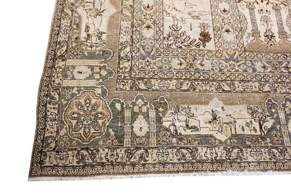 Antique persian tabriz carpet, late 19th century, hand-knotted wool - detail view 4