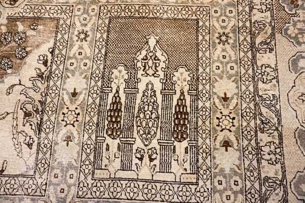 Antique persian tabriz carpet, late 19th century, hand-knotted wool - detail view 6