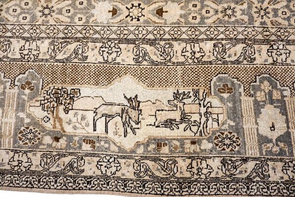 Antique persian tabriz carpet, late 19th century, hand-knotted wool - detail view 7