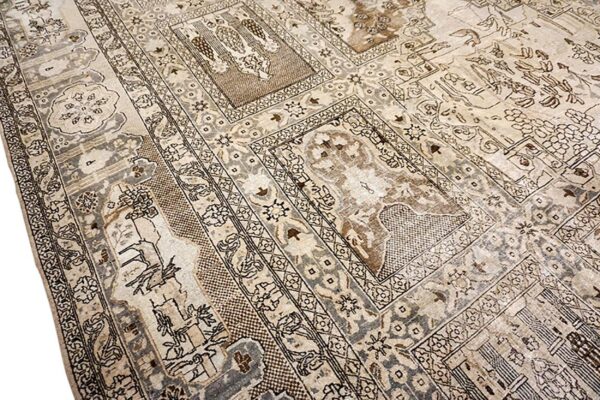 Antique persian tabriz carpet, late 19th century, hand-knotted wool - detail view 8