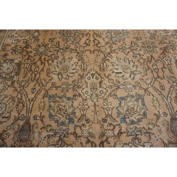 Antique persian tabriz carpet 8'5"×11'9" peach geometric, ivory border, 1930s-40s 7 Antique persian tabriz carpet 8'5"×11'9" peach geometric, ivory border, 1930s-40s - detail view 6