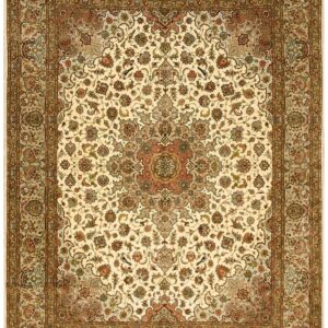 Antique Persian Tabriz Rug, Hand-Knotted Wool