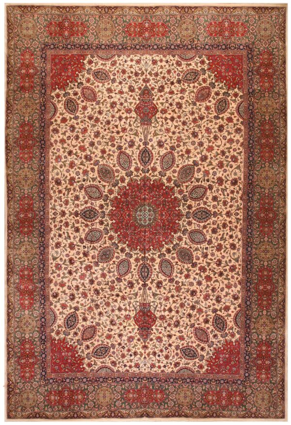 Antique persian tabriz rug 11'7"ã—16'6" hand-knotted wool