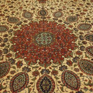 Antique Persian Tabriz Rug 11'7"Ã—16'6" Hand-Knotted Wool - detail view 5