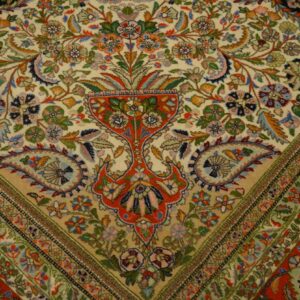 Antique Persian Tabriz Rug 10'8"Ã—15'4" Hand-Knotted Wool - detail view 10