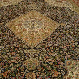 Antique Persian Tabriz Rug 10'8"Ã—15'4" Hand-Knotted Wool - detail view 3