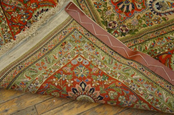 Antique persian tabriz rug 10'8"ã—15'4" hand-knotted wool - detail view 8