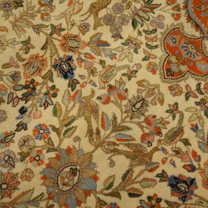 Antique Persian Tabriz Rug 13'Ã—19' Hand-Knotted Wool - detail view 3