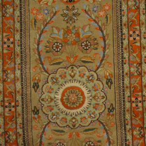 Antique Persian Tabriz Rug 13'Ã—19' Hand-Knotted Wool - detail view 7