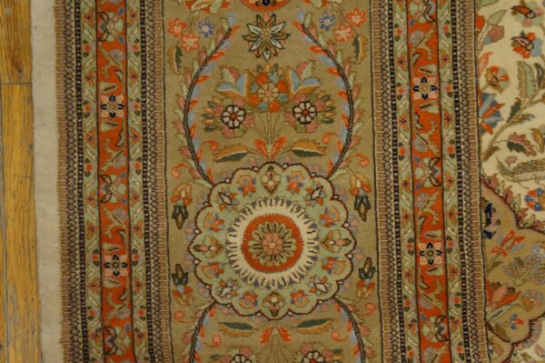 Antique persian tabriz rug 13'ã—19' hand-knotted wool - detail view 7