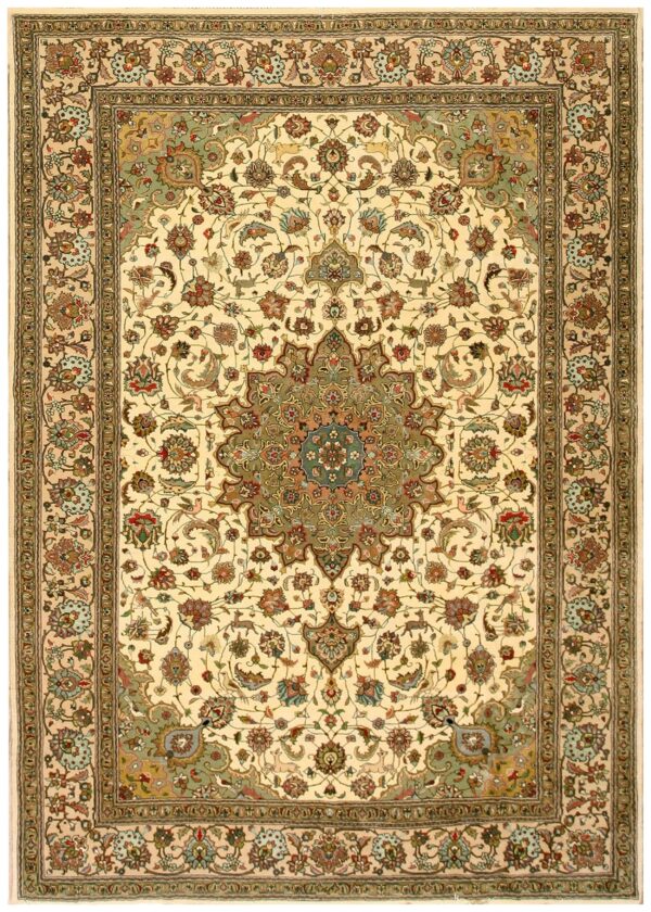 Antique persian tabriz rug, hand-knotted wool