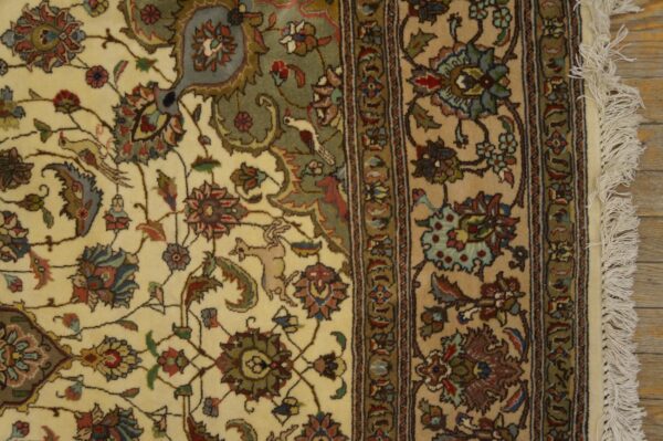 Antique persian tabriz rug, hand-knotted wool - detail view 7