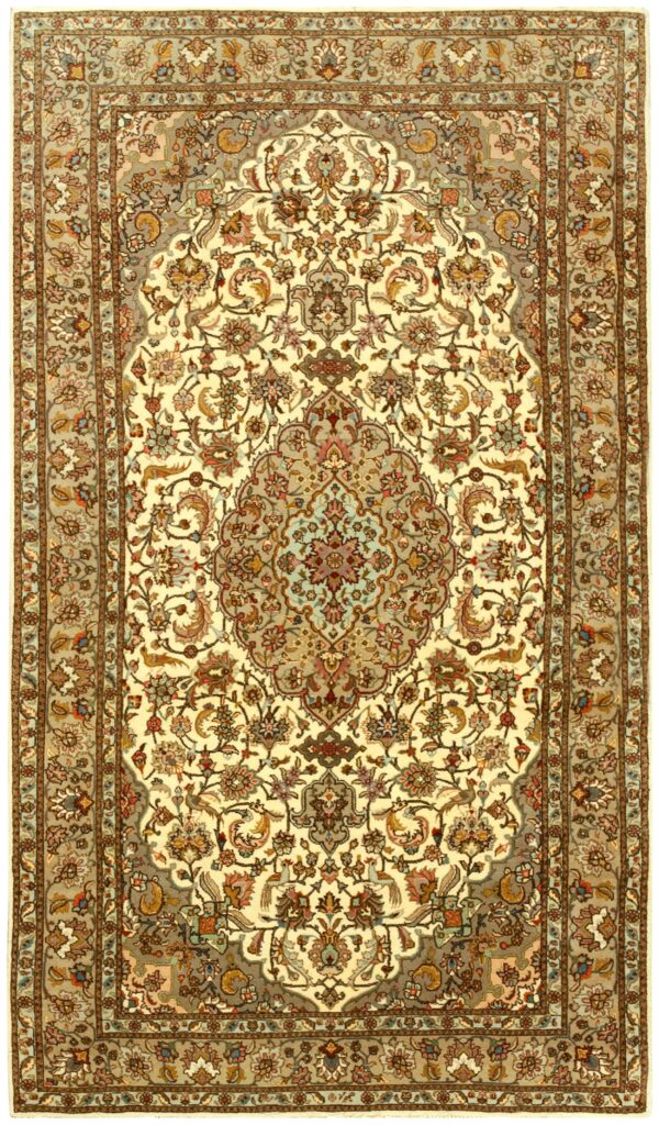 Antique persian tabriz rug, hand-knotted wool