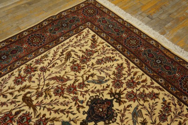 Antique persian tabriz rug 5'9"ã—8'10" hand-knotted wool - detail view 2