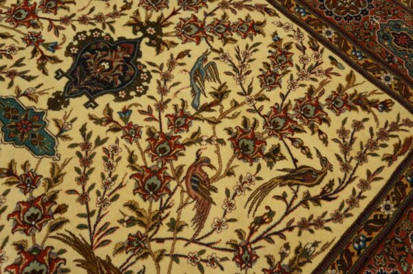 Antique persian tabriz rug 5'9"ã—8'10" hand-knotted wool - detail view 3