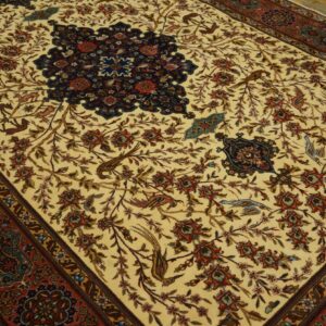 Antique Persian Tabriz Rug 5'9"Ã—8'10" Hand-Knotted Wool - detail view 4