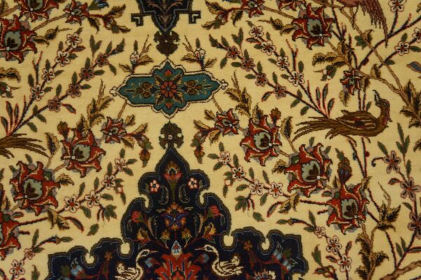 Antique persian tabriz rug 5'9"ã—8'10" hand-knotted wool - detail view 5