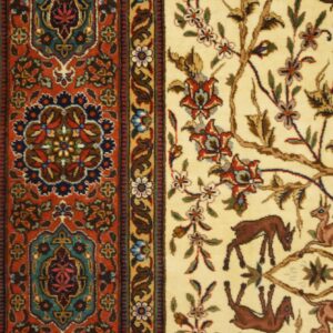 Antique Persian Tabriz Rug 5'9"Ã—8'10" Hand-Knotted Wool - detail view 6