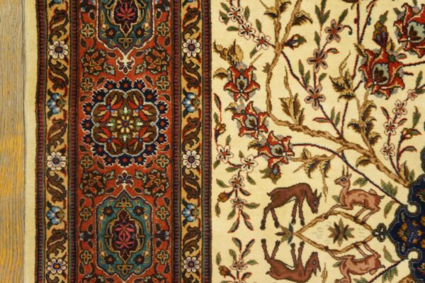 Antique persian tabriz rug 5'9"ã—8'10" hand-knotted wool - detail view 6