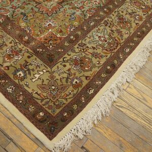 Antique Persian Tabriz Rug 7'5"×10'5" Hand-Knotted Wool - detail view 3