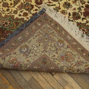 Antique Persian Tabriz Rug 7'5"×10'5" Hand-Knotted Wool - detail view 5