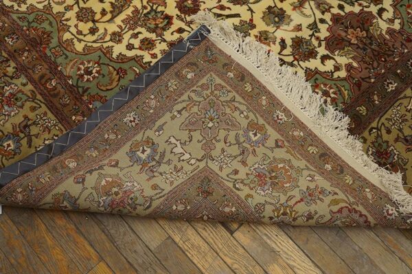 Antique persian tabriz rug 7'5"×10'5" hand-knotted wool - detail view 5