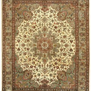 Antique Persian Tabriz Rug 8'×9'8" Hand-Knotted Wool