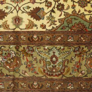 Antique Persian Tabriz Rug 8'×9'8" Hand-Knotted Wool - detail view 4