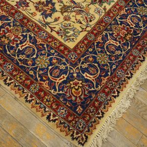 Antique Persian Tabriz Rug 6'5"Ã—9'11" Hand-Knotted Wool - detail view 2
