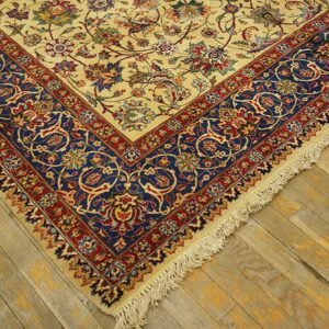 Antique Persian Tabriz Rug 6'5"Ã—9'11" Hand-Knotted Wool - detail view 3