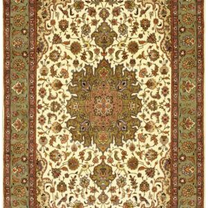 Antique Persian Tabriz Rug 5'1"×8'7" Hand-Knotted Wool